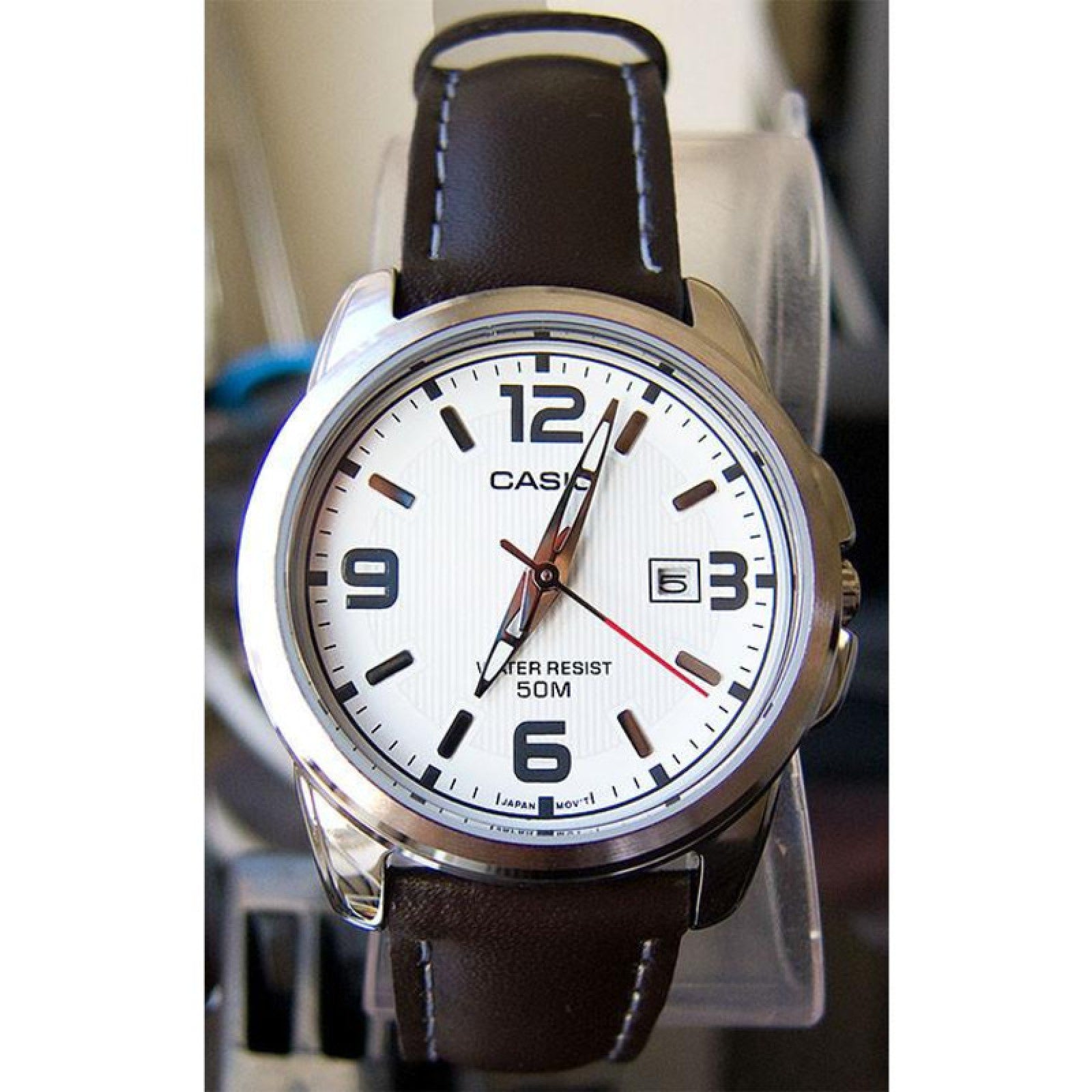 Orologio CASIO TIMELESS COLLECTION, cinturino pelle marrone e quadrante silver, 45mm - MTP-1314PL-7AVEF