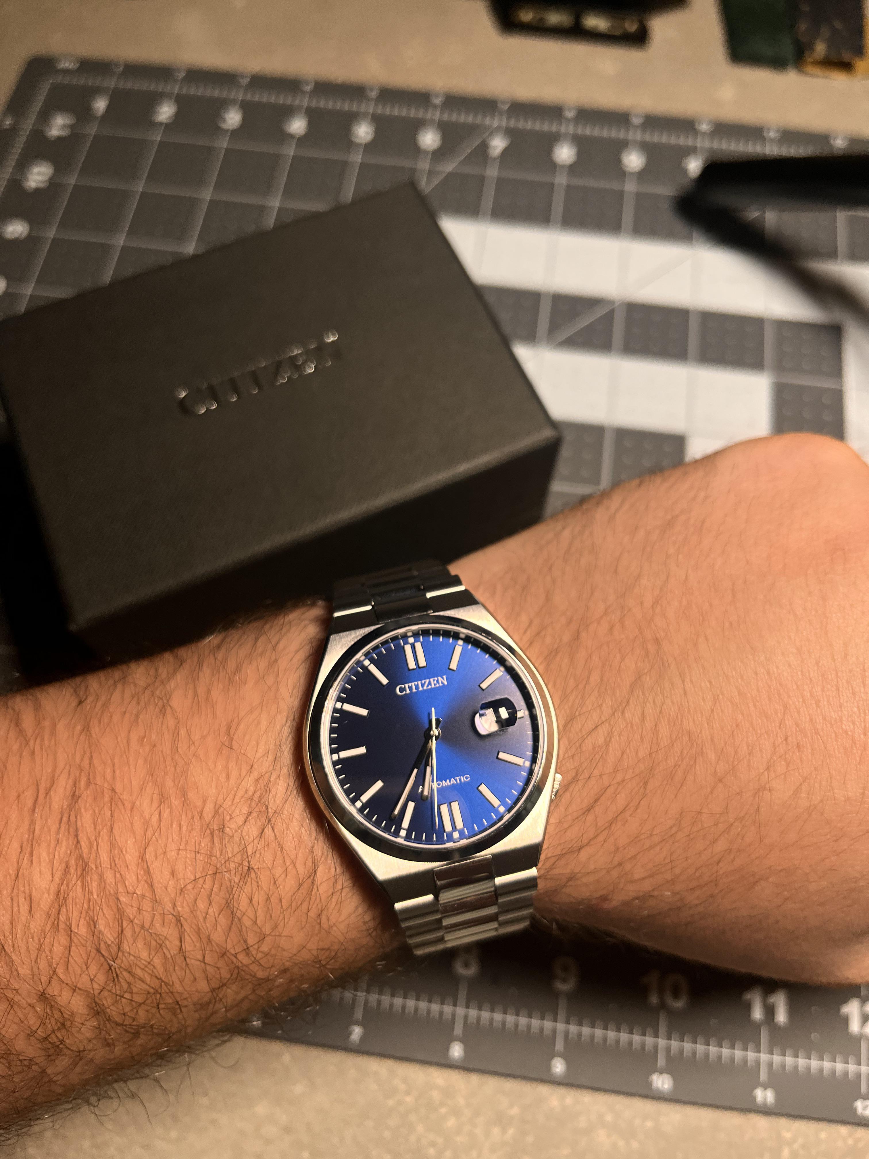 TSUYOSA Automatic Mechanical Collection, blaues Zifferblatt, 40 mm – NJ0150-81L