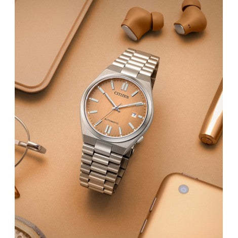 Citizen Tsuyosa NJ0159-86Z Lachsfarbene Automatikuhr, 40 mm