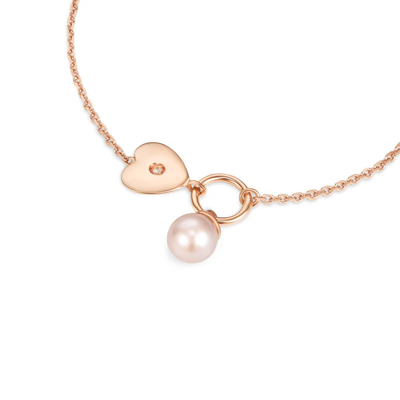 Roségold-Armband mit Perle und Diamant - NKT352