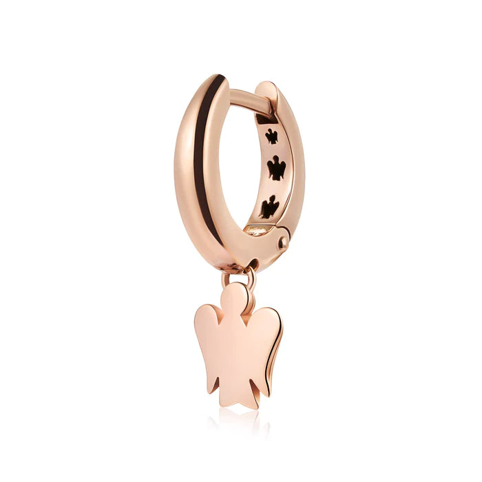 EINZELNER OHRRING AUS ROSÉGOLD MIT ENGEL-ANHÄNGER – NKT358