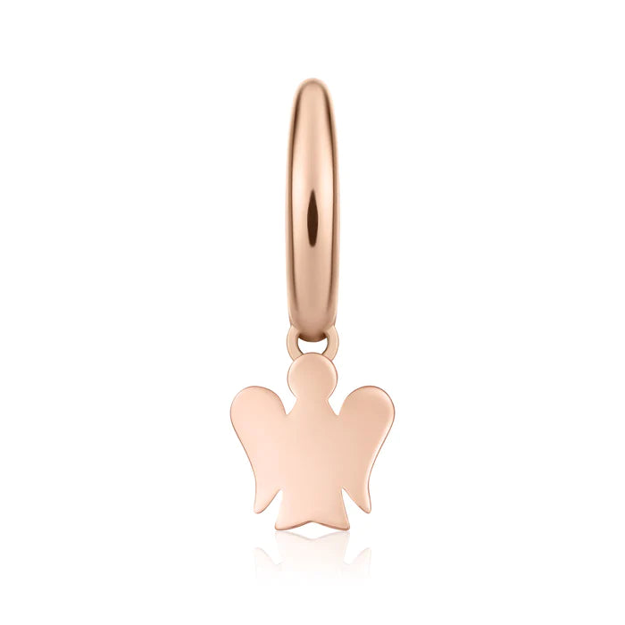 EINZELNER OHRRING AUS ROSÉGOLD MIT ENGEL-ANHÄNGER – NKT358