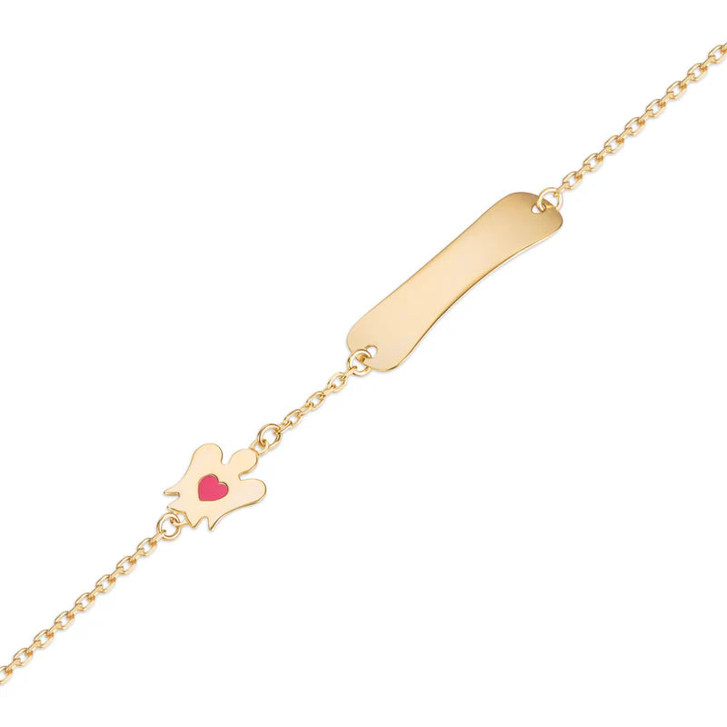 BRACCIALE ROBERTO GIANNOTTI IN ORO 9KT BAMBINA CON TARGHETTA E ANGELO - NKT382