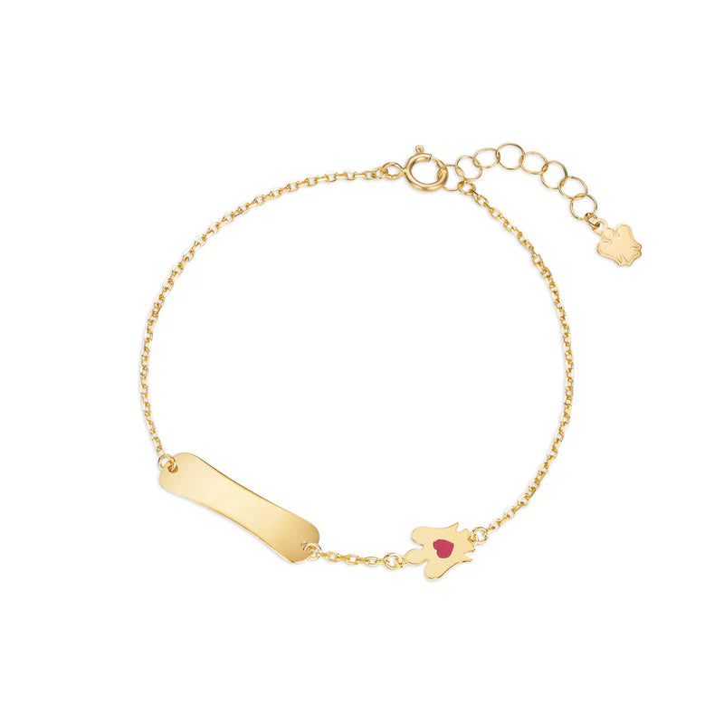 BRACCIALE ROBERTO GIANNOTTI IN ORO 9KT BAMBINA CON TARGHETTA E ANGELO - NKT382