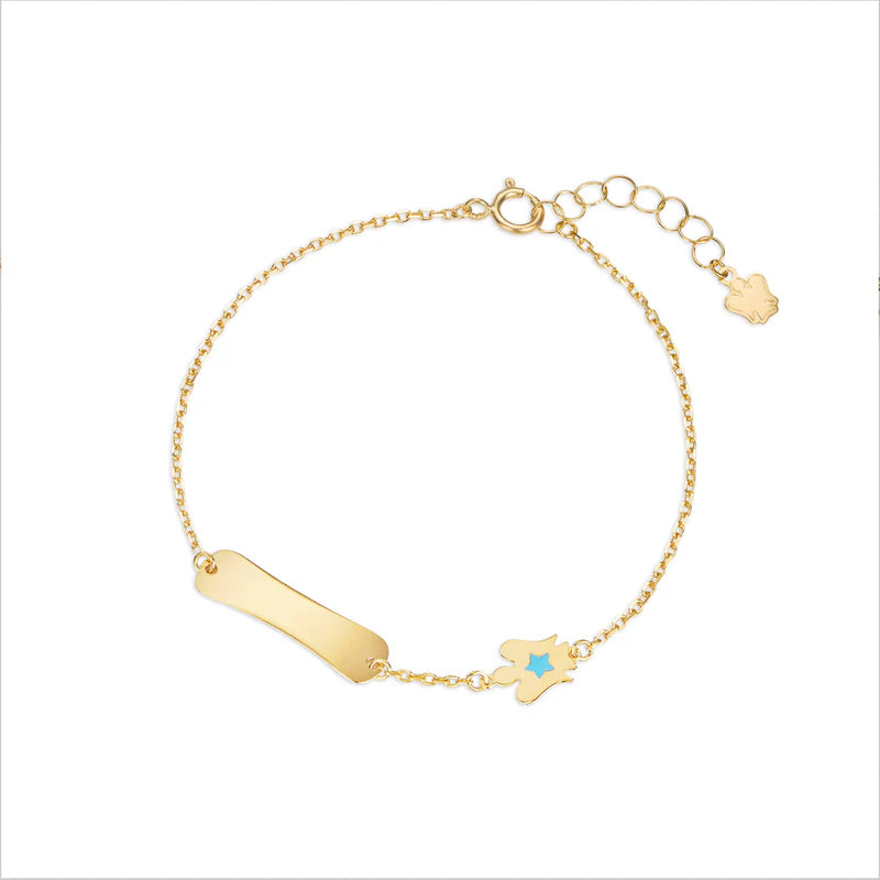 BRACCIALE ROBERTO GIANNOTTI IN ORO GIALLO 9KT DA BAMBINO CON TARGHETTA E ANGELO - NKT385