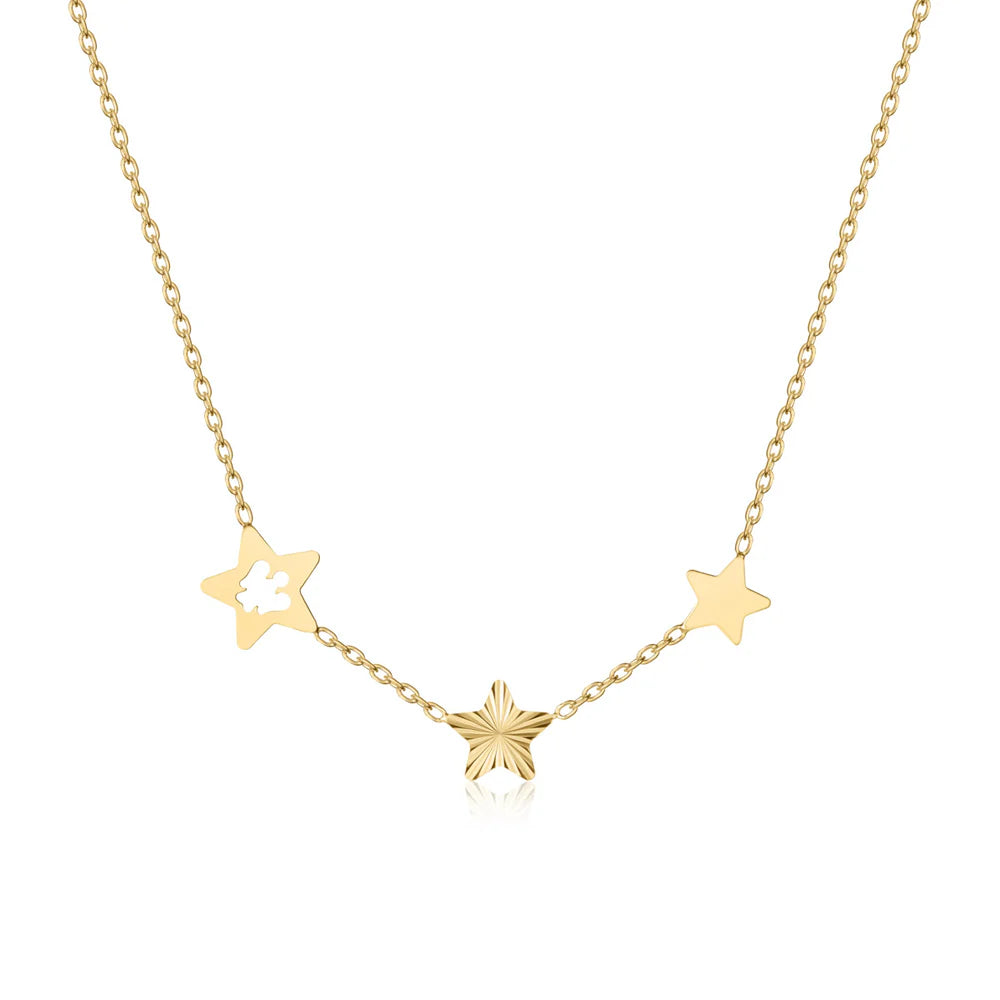 Girocollo ROBERTO GIANNOTTI IN ORO GIALLO 9KT con stelle e angelo traforato - NKT399