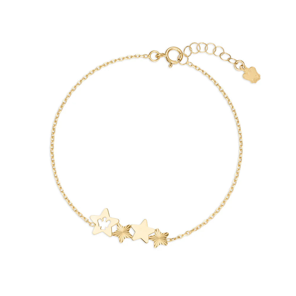 bracciale roberto giannotti in oro giallo 9kt con centrale di stelle e angelo traforato - NKT402
