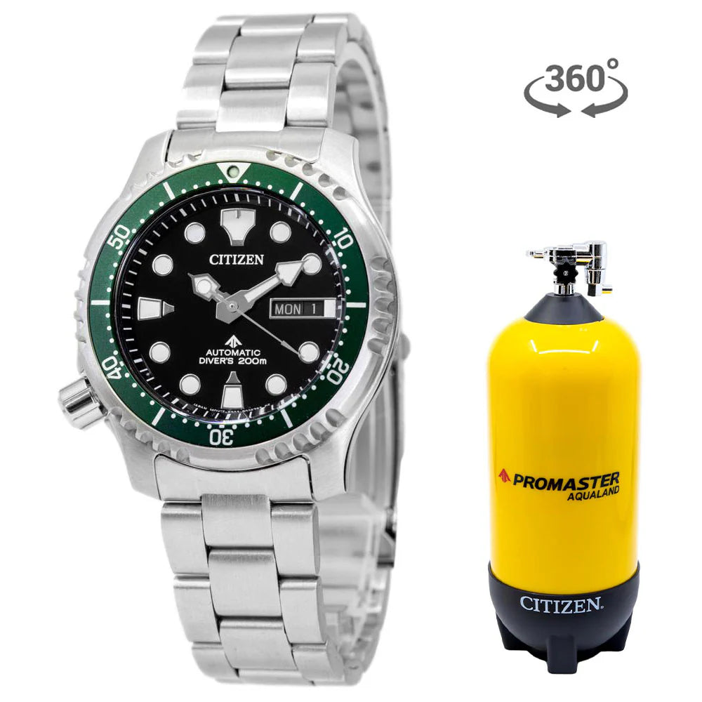 Citizen Promaster Diver's Automatic 200m, Green Bezel, Black Dial, 42mm - NY0084-89E