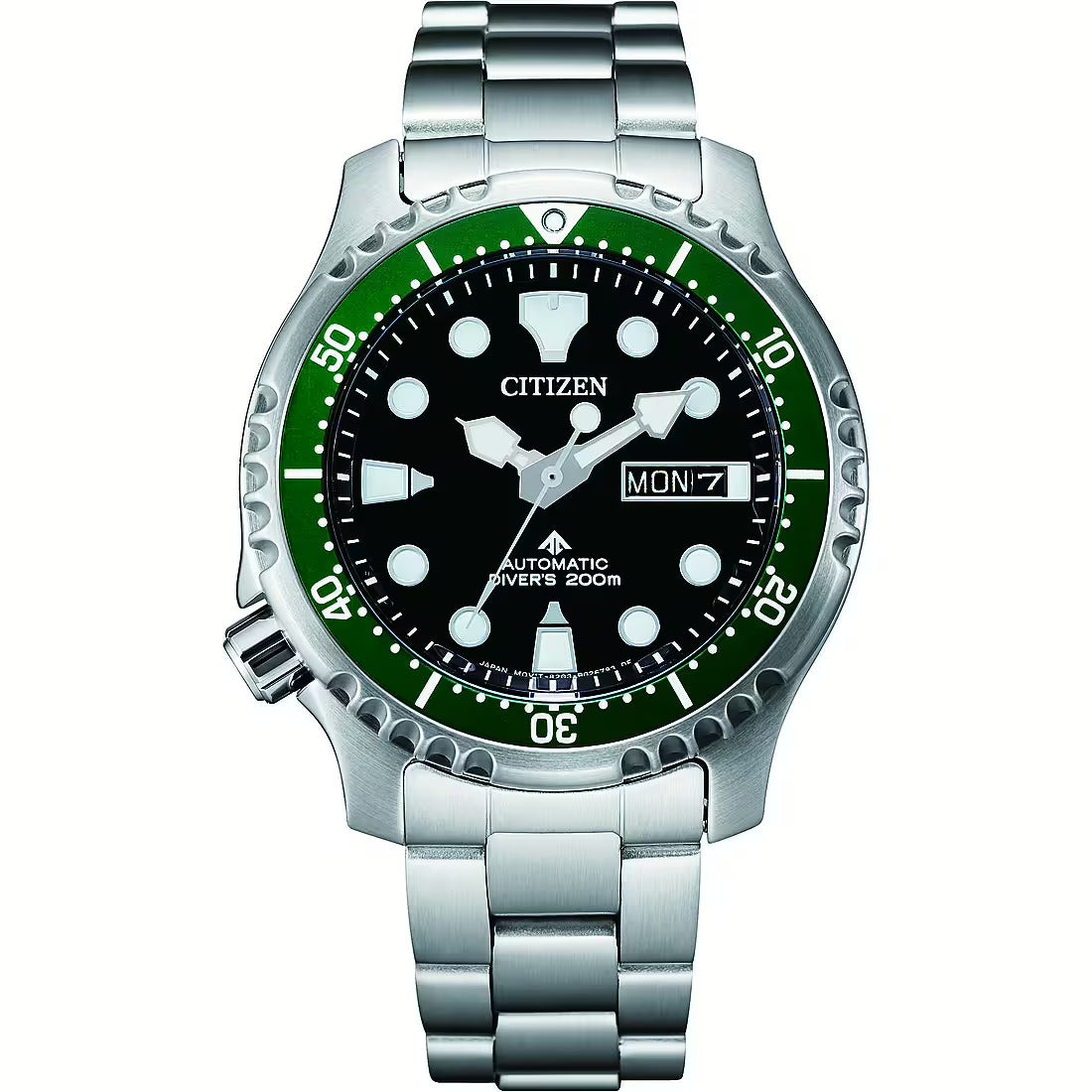 Citizen Promaster Diver's Automatic 200m, Green Bezel, Black Dial, 42mm - NY0084-89E