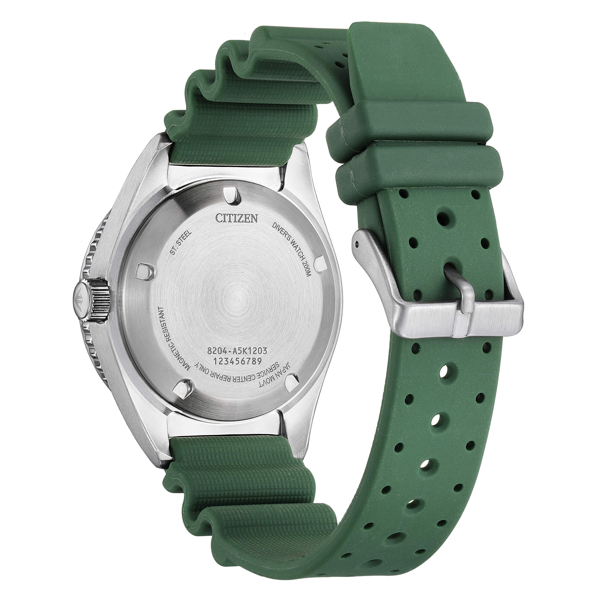 Citizen Promaster, Diver's Automatic 200 mt, cinturino in caucciù verde e quadrante verde, 41mm - NY0121-09X