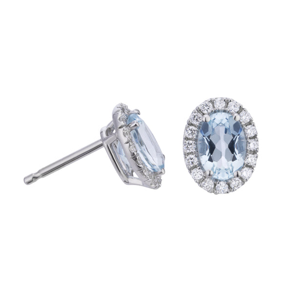 Golay – 8 x 6 ovale Aquamarin- und Diamantohrringe, 2,01 Karat Aquamarin – OCL070DIAQ4