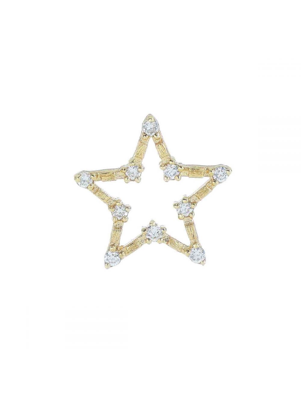 MAMAN ET SOPHIE 18 Karat Gelbgold, Stern, einzelner Ohrring mit Diamanten – ORETL4GB