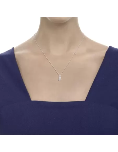 Recarlo Trilogie-Halskette aus Weißgold und Diamanten, 0,19 ct – P04TS252/020-45