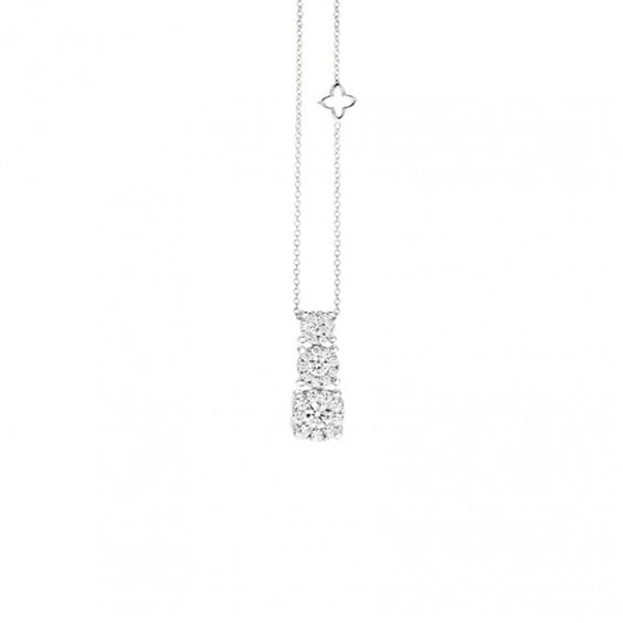 Recarlo Trilogie-Halskette aus Weißgold und Diamanten, 0,19 ct – P04TS252/020-45
