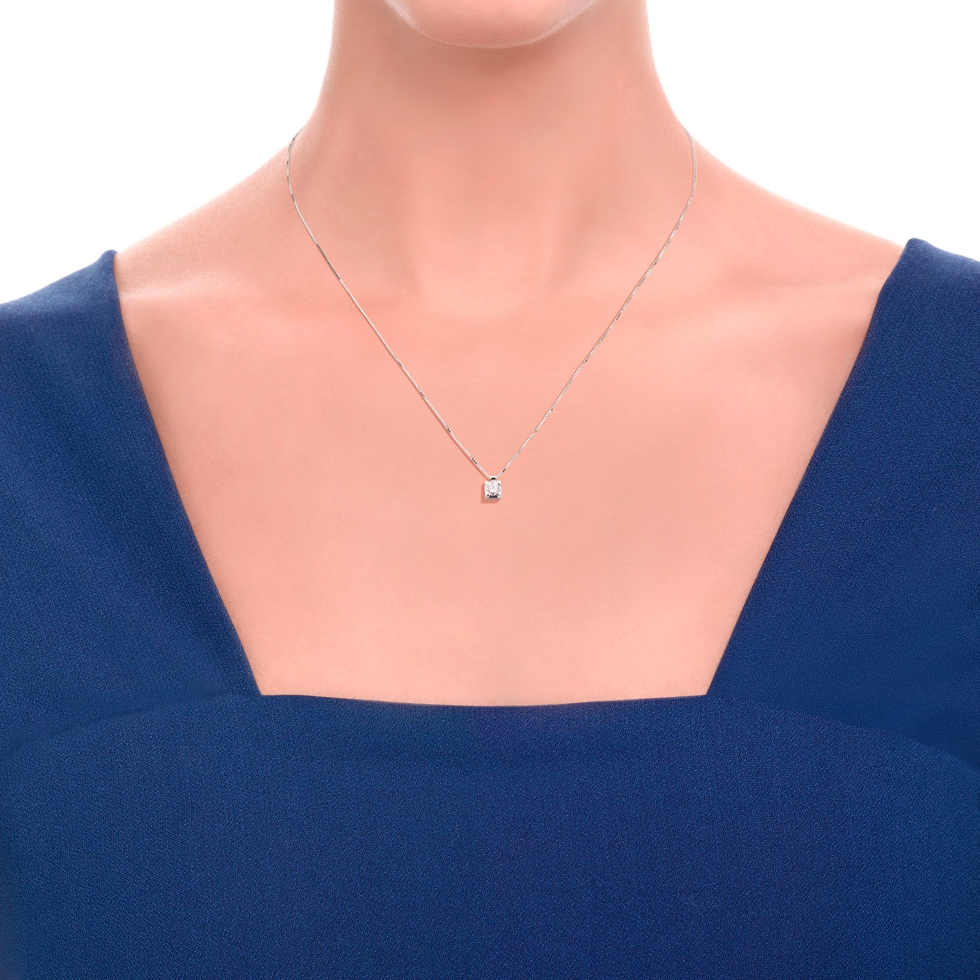 Point Light-Halskette aus Weißgold mit Diamant, 0,23 ct – P30PX265/023