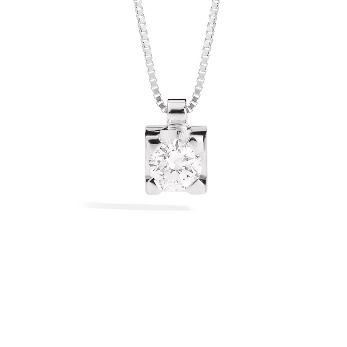 Point Light-Halskette aus Weißgold mit Diamant, 0,23 ct – P30PX265/023