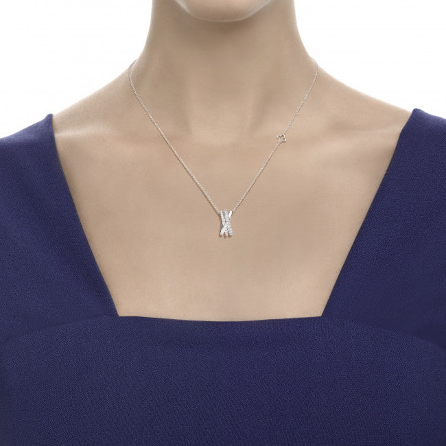 Weißgoldkette mit Diamantanhänger, ANNIVERSARY-Kollektion, 0,33 ct – P81FM001/033
