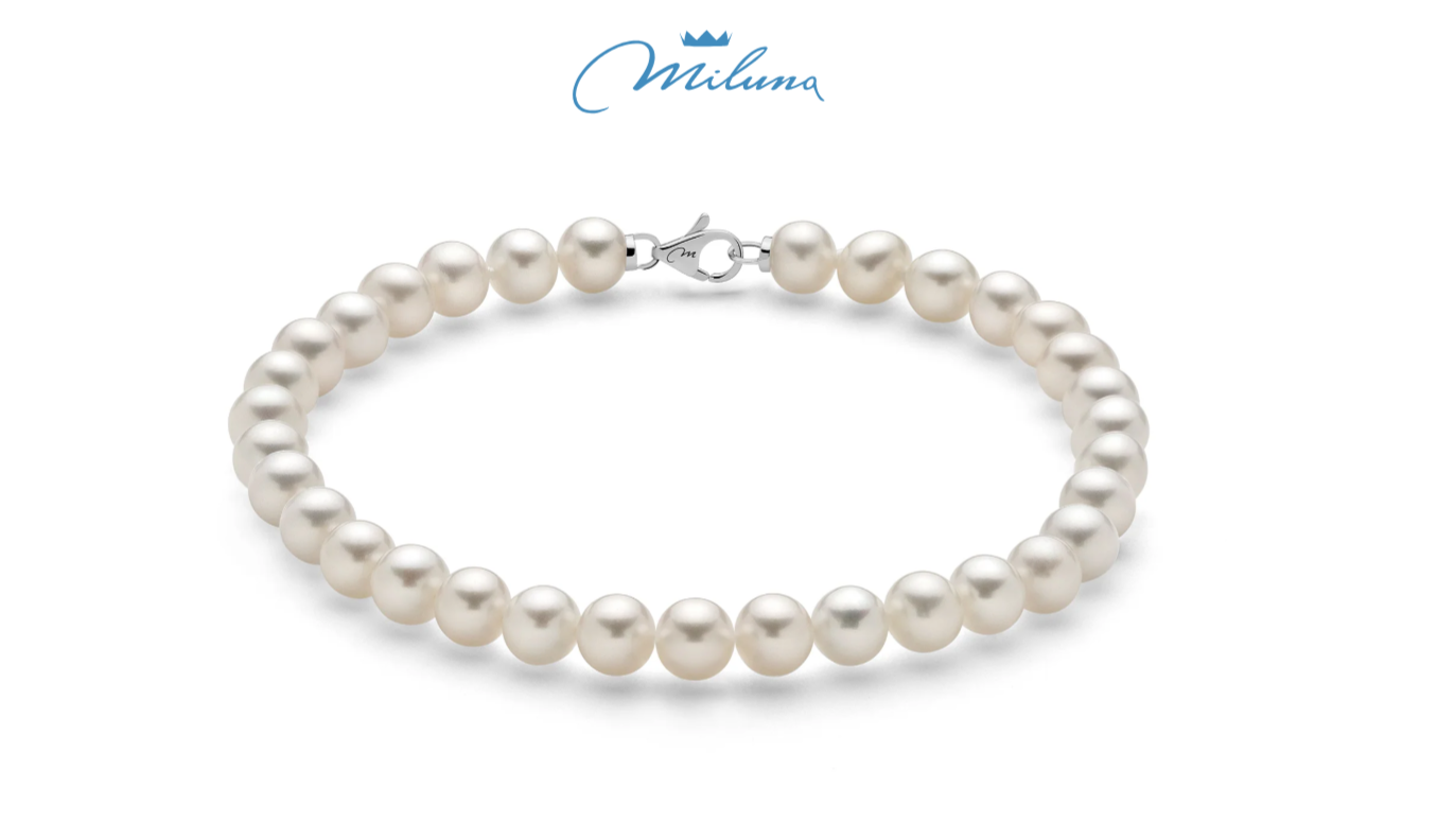 Bracciale Miluna di perle Oriente con chiusura in oro bianco 18KT - PBR1680V