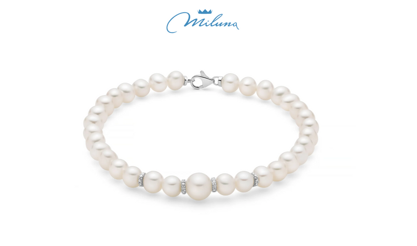 Bracciale Miluna di perle Oriente con quattro distanziali in oro bianco 18KT e diamanti - PBR3551