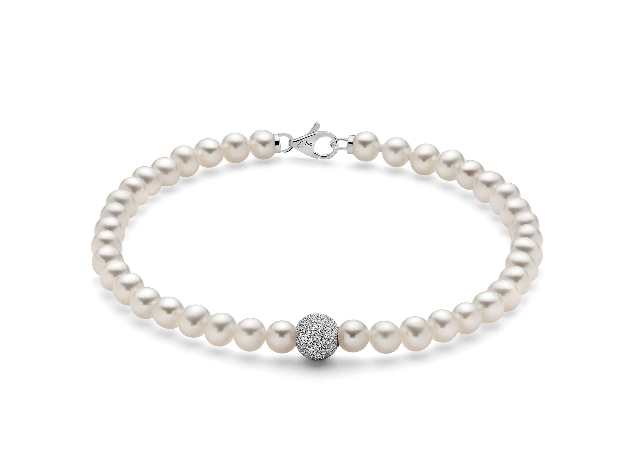 Miluna Armband mit Orientperlen und Diamantkugel - PBR893V