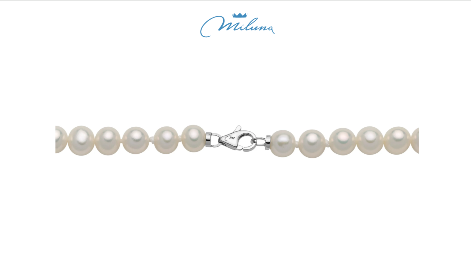 Collana Miluna di perle Oriente con sfera centrale in oro bianco 18kt diamantata - PCL1834V