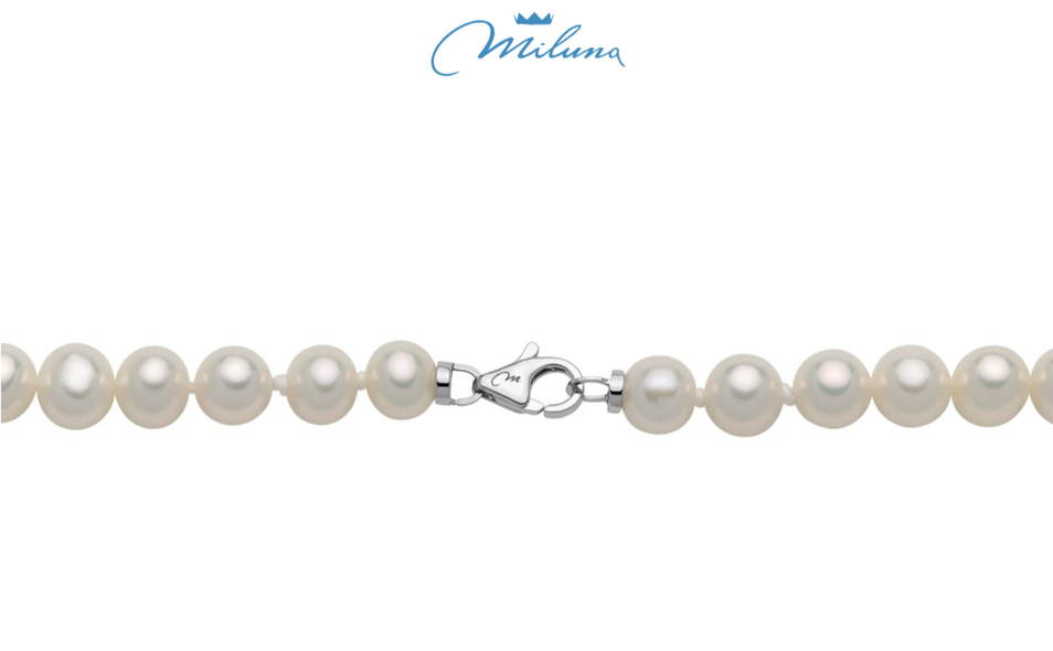 Collana di perle Oriente Miluna con sfere in oro bianco 18kt diamantate - PCL3079V