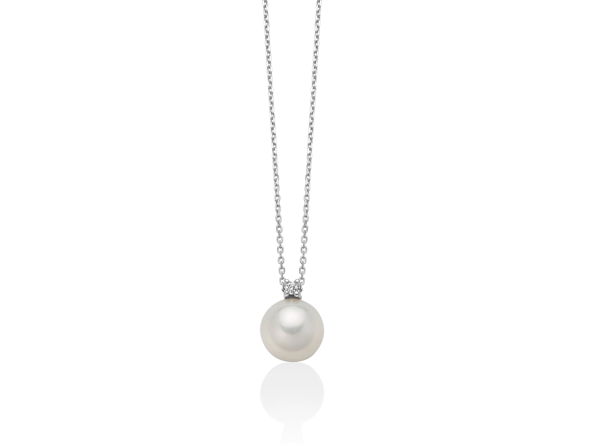 Miluna Orient Perlen- und Diamanthalskette aus 18 Karat Weißgold – PCL3932