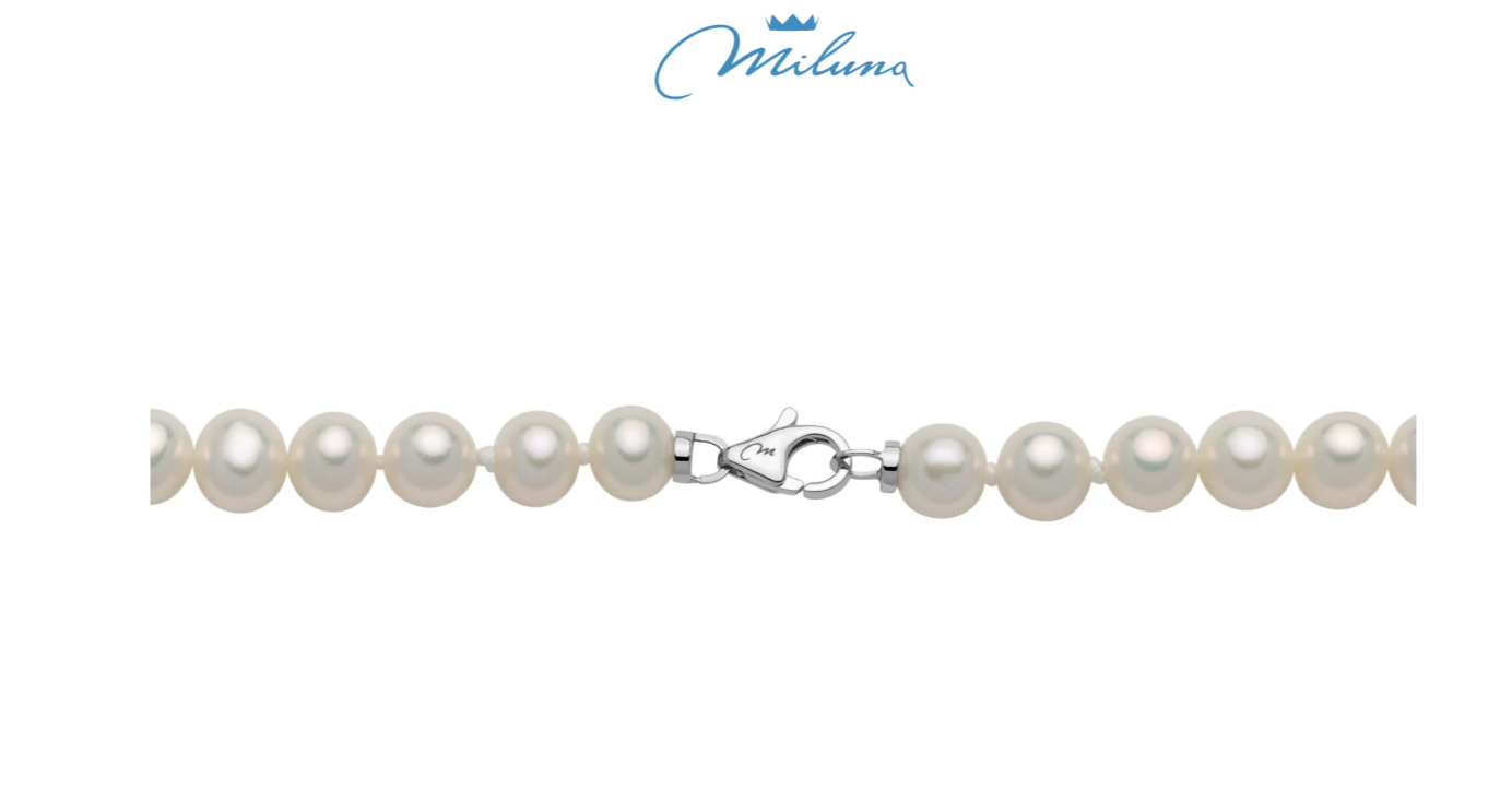 Collana Miluna di perle Oriente 40 cm con chiusura in oro bianco 18kt - PCL4196V