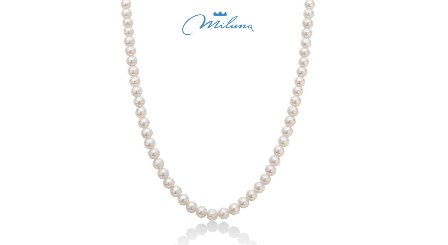 Collana Miluna di perle Oriente 40 cm con chiusura in oro bianco - PCL4197V