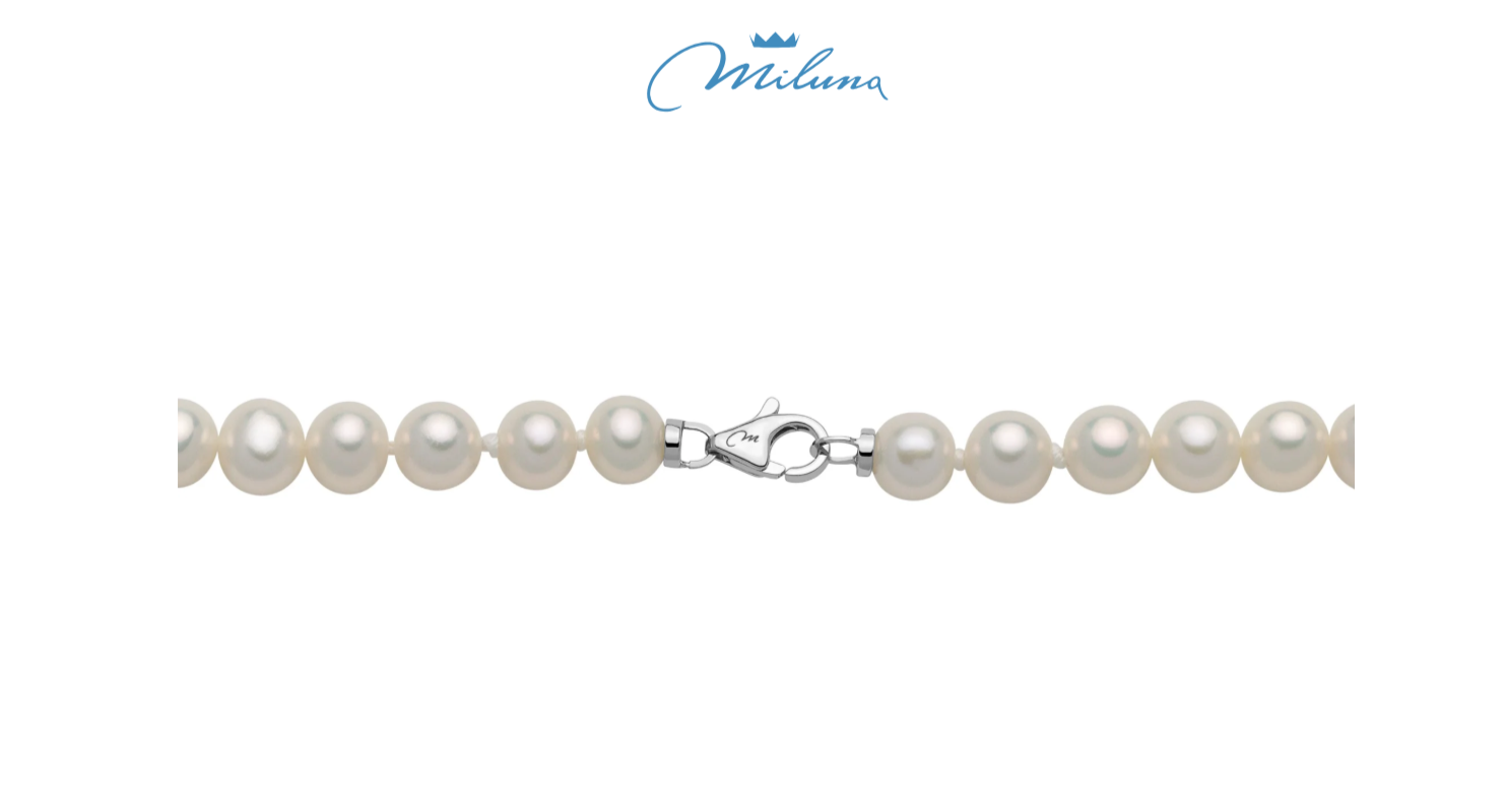 Collana Miluna di perle Oriente 40 cm con chiusura in oro bianco 18kt - PCL4200V