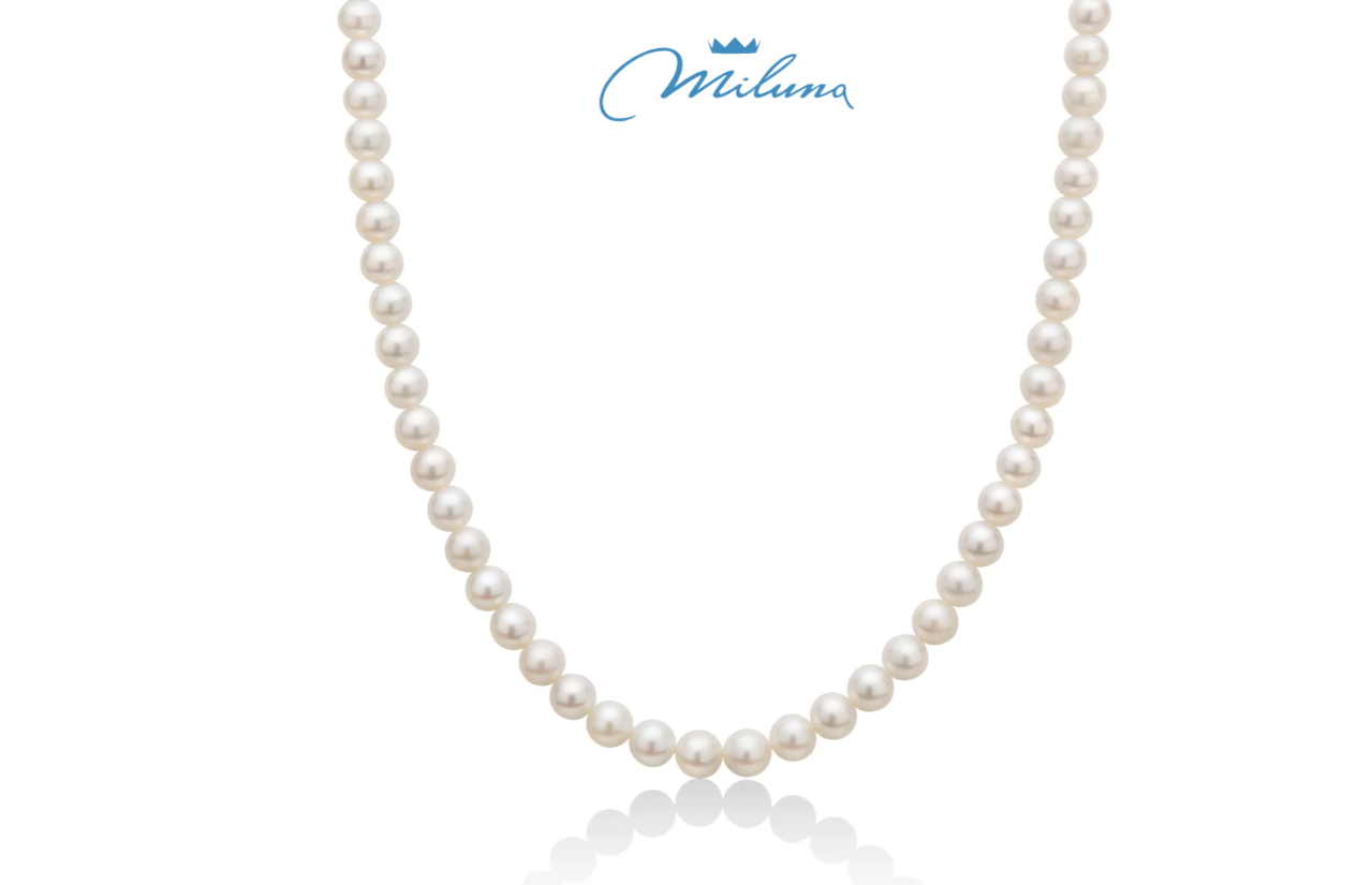 Collana Miluna di perle Oriente 40 cm con chiusura in oro bianco- PCL4202V