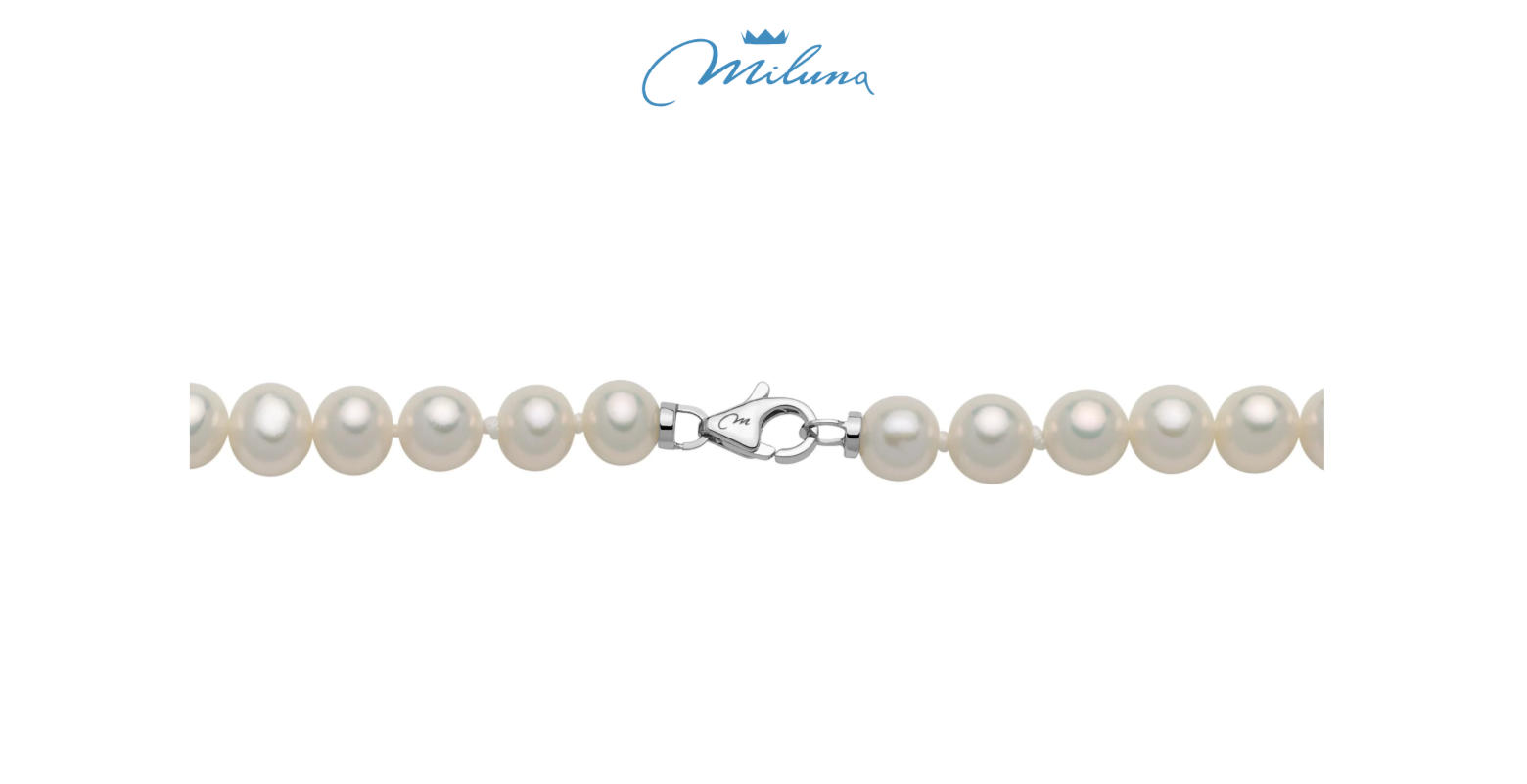 COLLANA Miluna di perle Oriente 40 cm con chiusura in oro bianco 18kt - PCL4201V