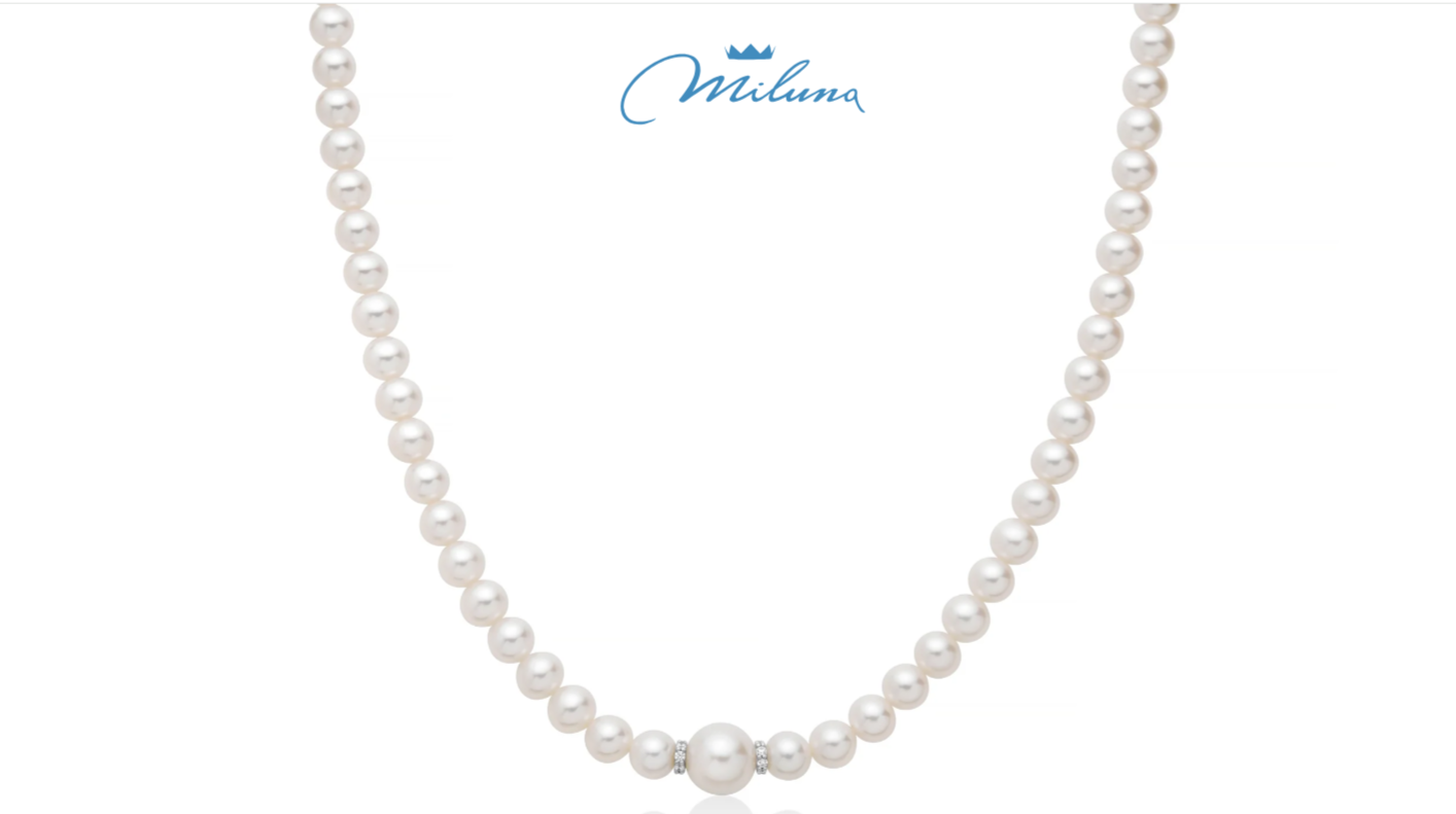 Collana Miluna di perle Oriente con distanziali in oro bianco e diamanti - PCL6567