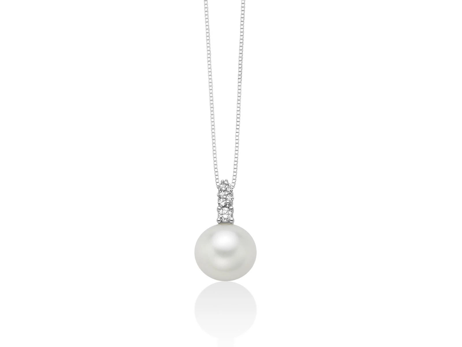 Miluna-Halskette aus 18 Karat Weißgold, orientalischer Perle und Diamanten – PCL6667