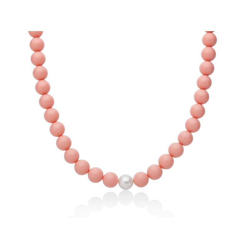 Collana Miluna collezione Terra e Mare Pasta di Corallo Rosa 42cm - PCL6696