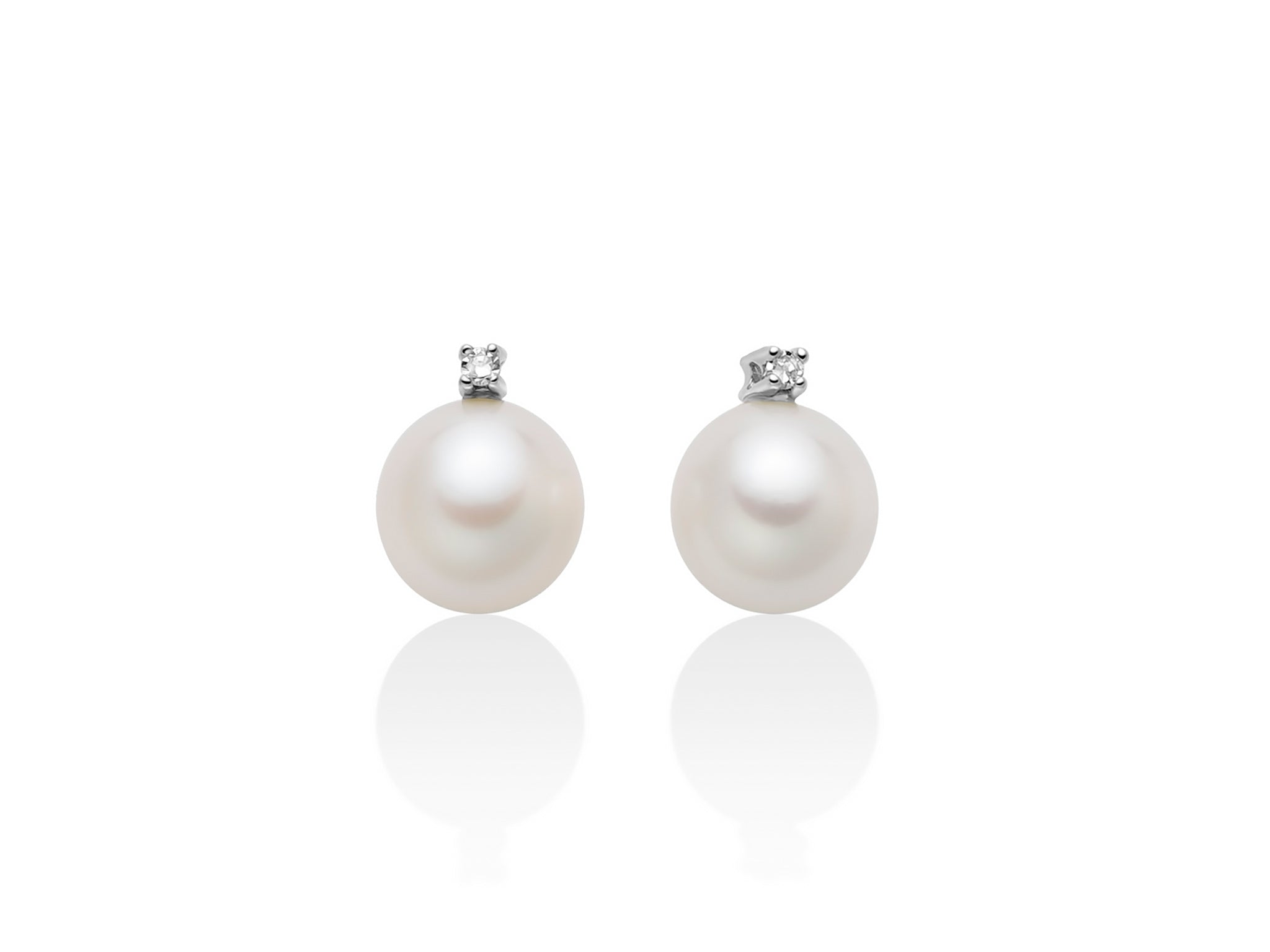 Orecchini Miluna di perle freshwater in oro bianco 375, con punto luce - PER2738X