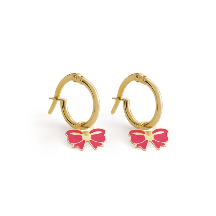 Le Bebè Toys Creolen mit Schleife aus 9 Karat Gelbgold – PMG146/C