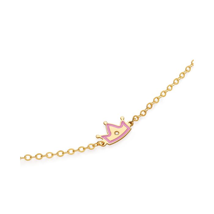 LE BEBè PRIMEGIOIE Armband, FÜR JUNGEN, Glühwürmchen aus 9 kt Gelbgold mit Krone und Diamant – PMG201