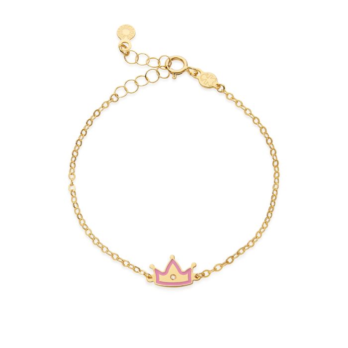LE BEBè PRIMEGIOIE Armband, FÜR JUNGEN, Glühwürmchen aus 9 kt Gelbgold mit Krone und Diamant – PMG201