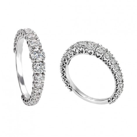 Anello Recarlo in oro bianco e diamanti - Fedina a scalare, 1.01ct - R01MS747/100