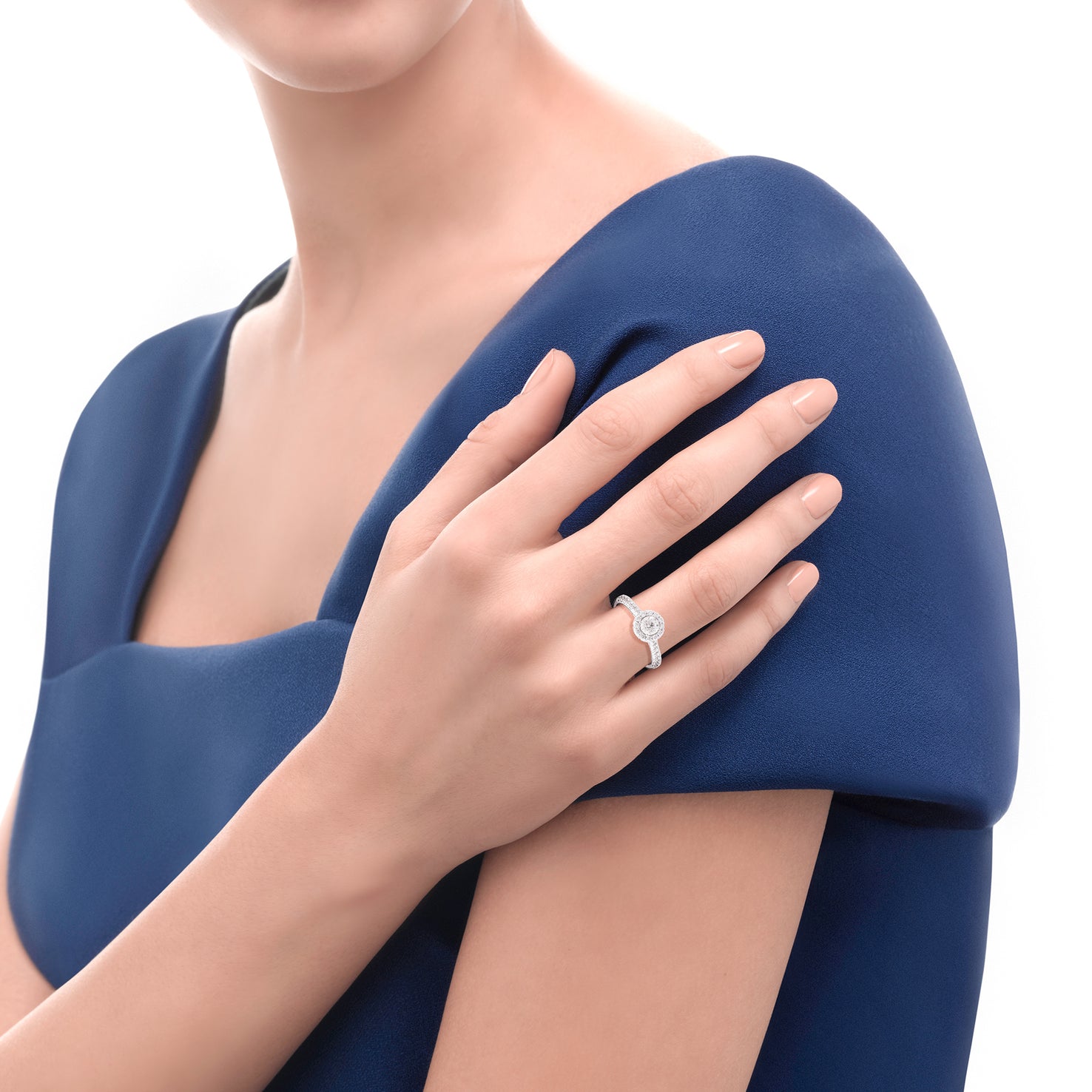 Recarlo Jubiläums-Solitärring mit Diamanten auf dem Ringschaft, 0,63 ct – R01SC018/063