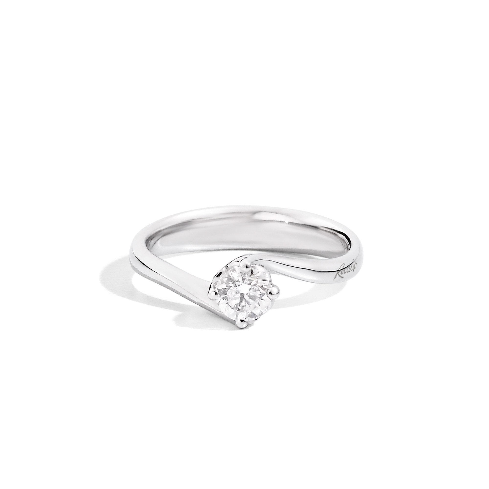 Anello solitario in oro bianco e diamante, collezione Anniversary, 0.10ct - R01SO195/010