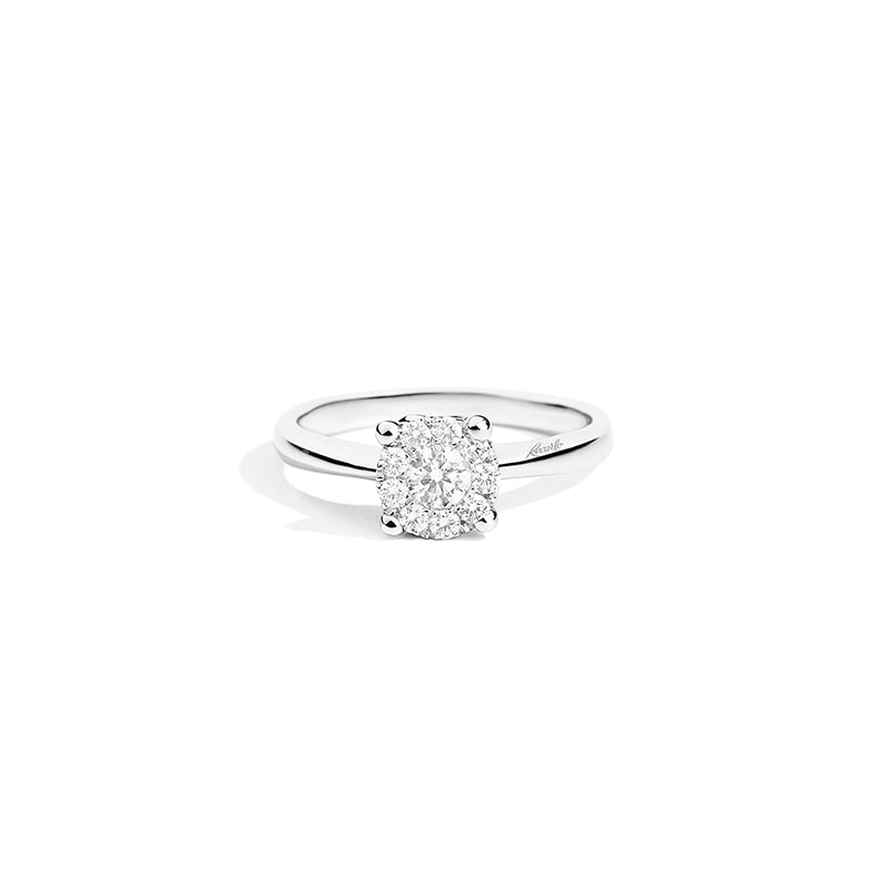 Solitärring mit Diamantmosaik, Love Knot Kollektion, 0,19 ct - R04SO988/020