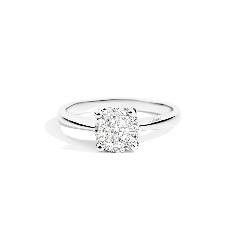 Solitärring mit Diamantmosaik, Love Knot Kollektion, 0,19 ct - R04SO988/020
