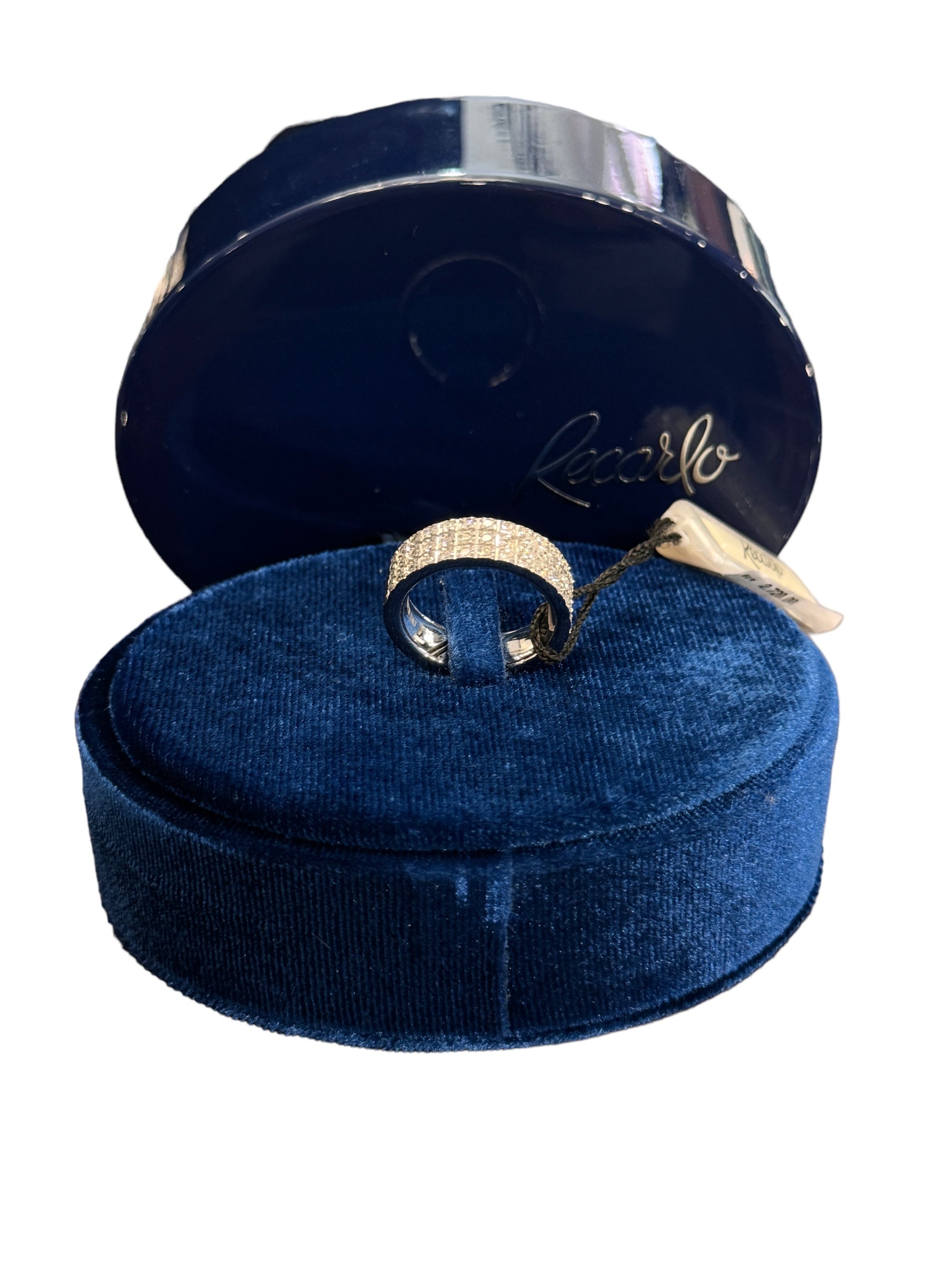 Anello a Fascia in oro bianco e diamanti, collezione FaceCube, 0.57ct - R39FM001/D057