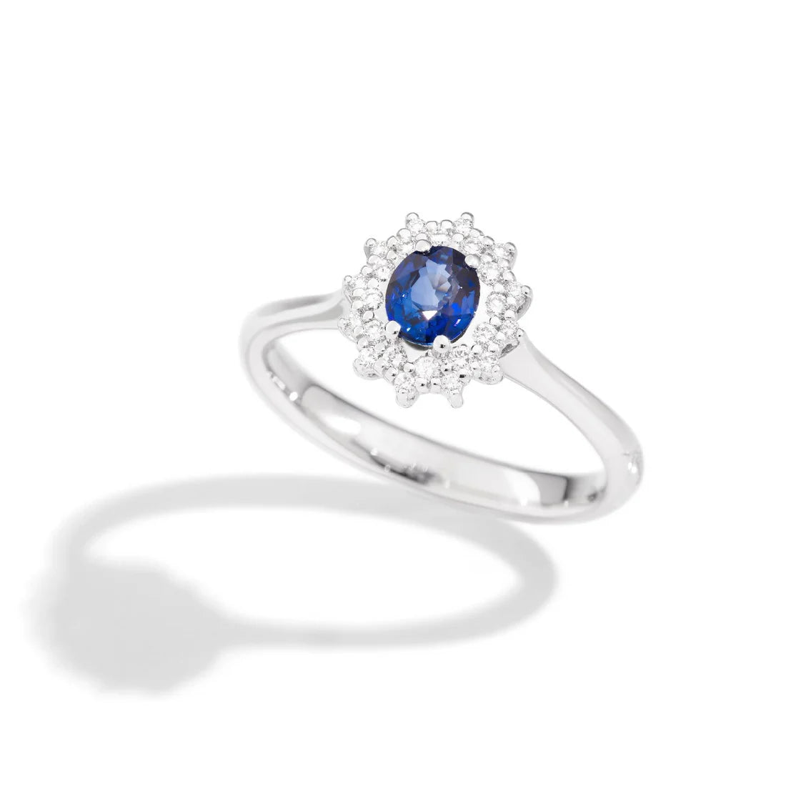 Anello Recarlo zaffiro blu e giro di diamanti, 0.53ct di zaffiro - R77CC001/ZB