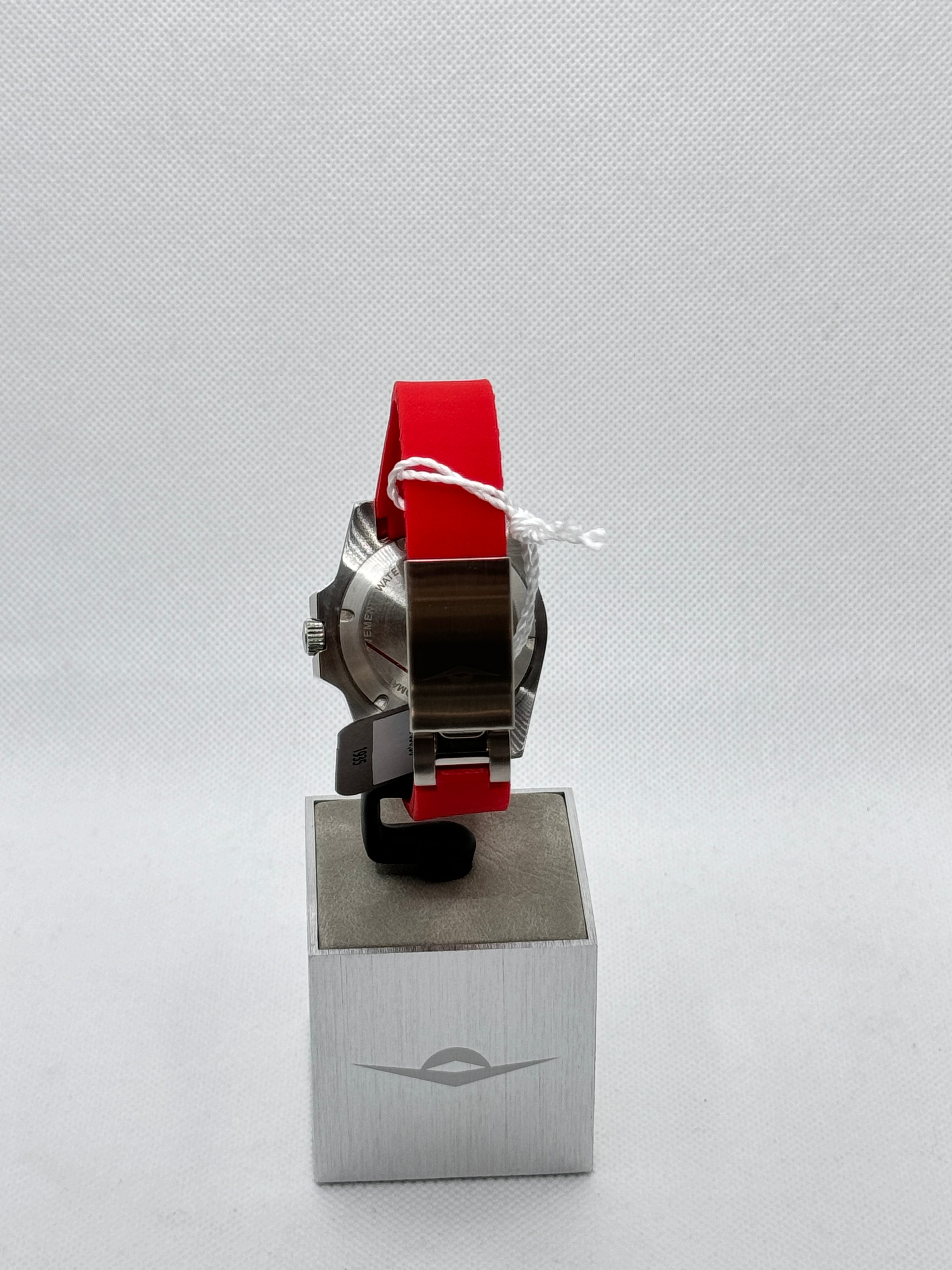 Herren-Automatikuhr mit rotem Kautschukarmband, 40 mm – MI-825-SSBK-BK-OY Rot