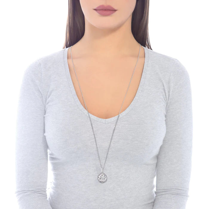 ROBERTO GIANNOTTI ANGEL CALLER NECKLACE IN SILVER AND ZIRCONIA - SFA137