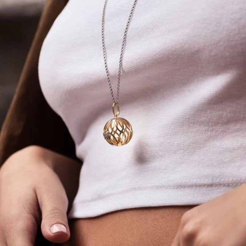 COLLANA roberto giannotti CHIAMA ANGELI IN ARGENTO GIALLO E ANGELO CON ZIRCONI - SFA149