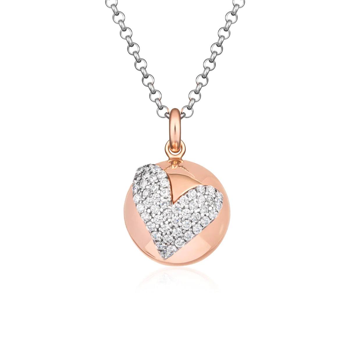 NECKLACE CALLING ANGELS IN SILVER AND ZIRCONIA - SFA157